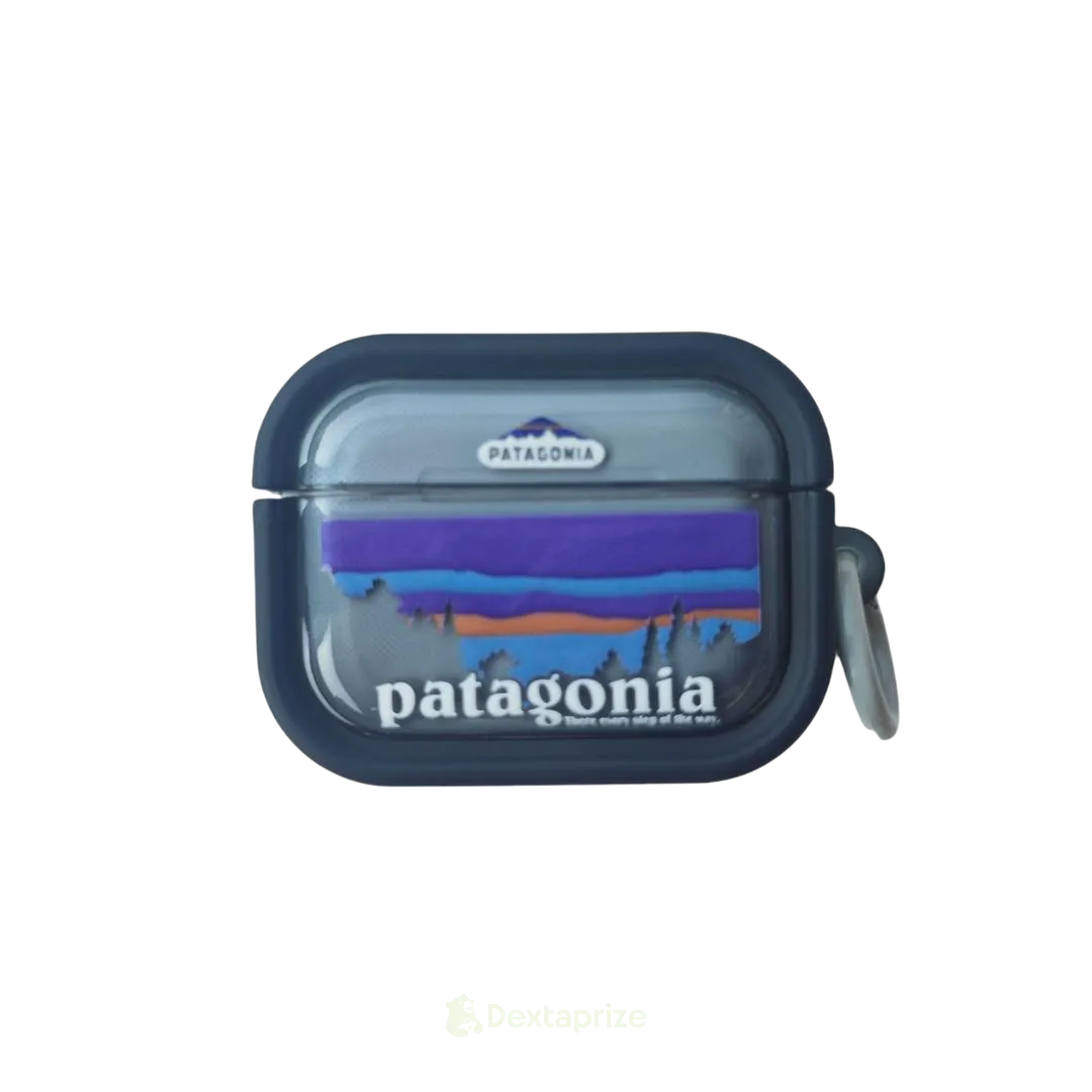 Patagonia Style Transparent AirPods Case with Keychain