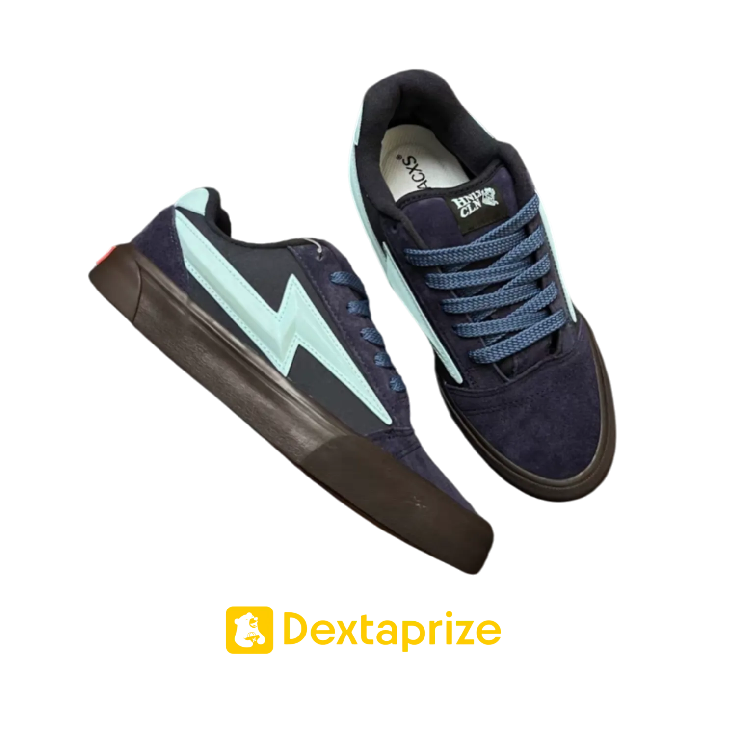 Men's Navy Blue Chunky Lace Skate Shoes – Retro Streetwear Casual Sneakers