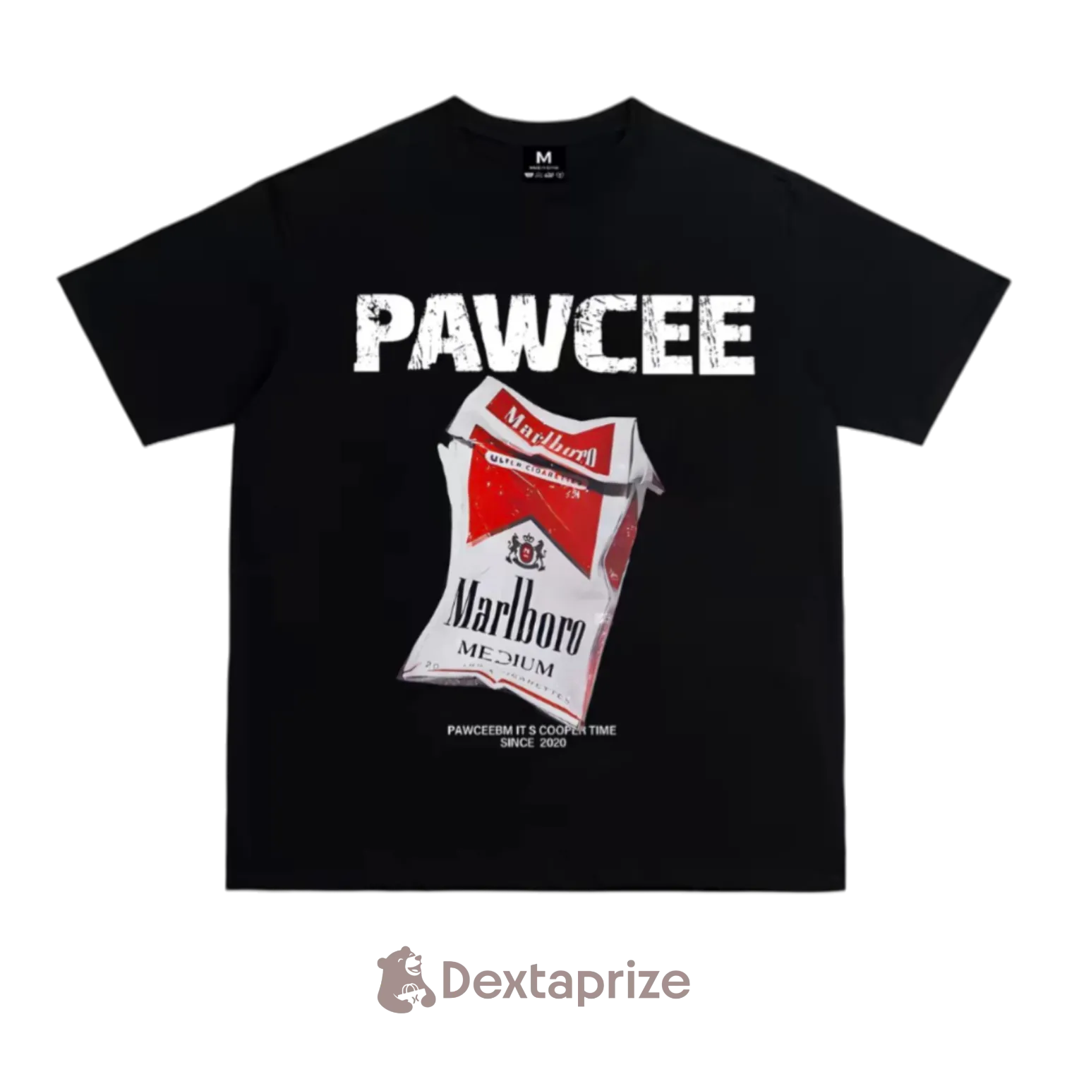 PAWCEE Unisex Black Graphic Print T-Shirt